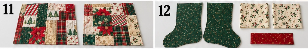 Scrappy Quilted Christmas Stocking
