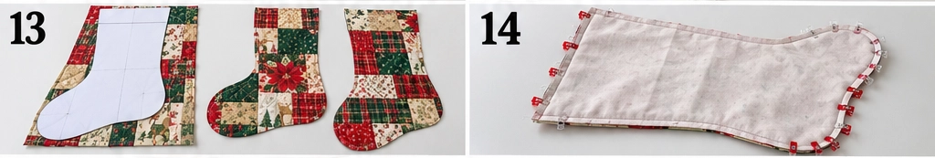 Scrappy Quilted Christmas Stocking