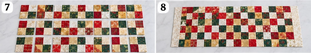Scrappy Quilted Christmas Table Runner