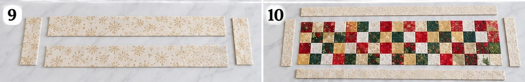 Scrappy Quilted Christmas Table Runner