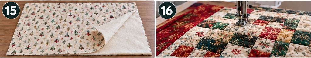 Scrappy Quilted Christmas Throw
