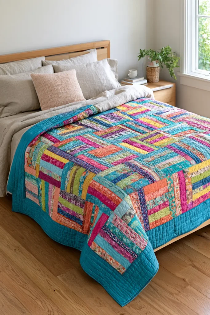 Scrappy Rail Fence Quilt