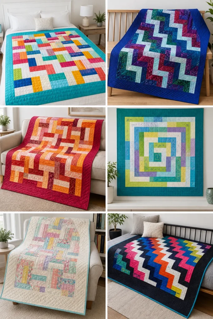 Scrappy Rail Fence Quilt
