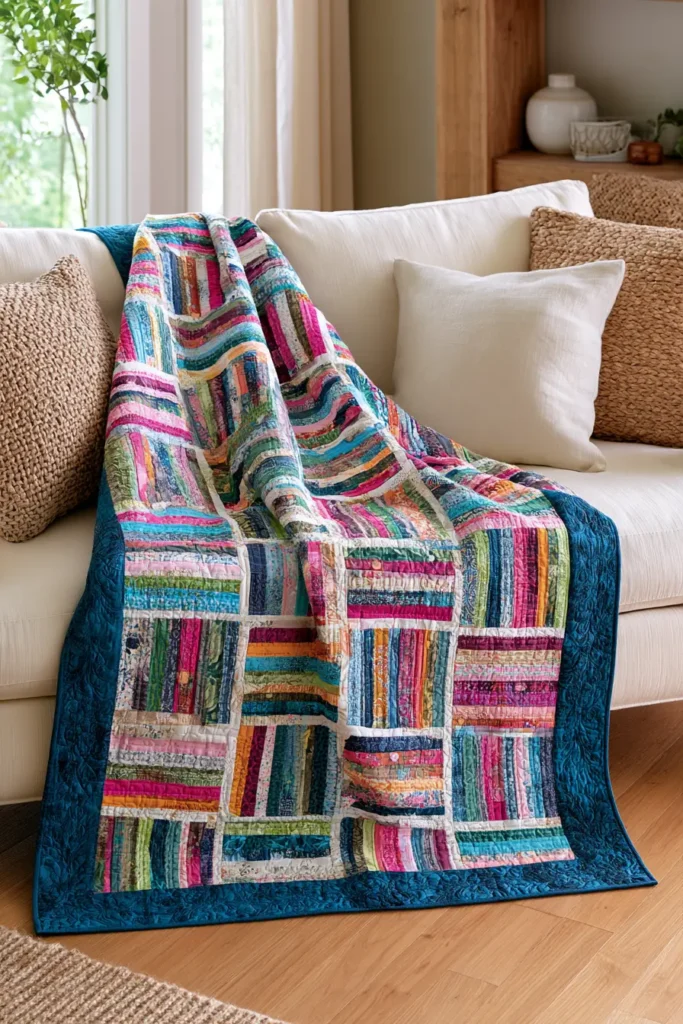 Scrappy Rail Fence Quilt