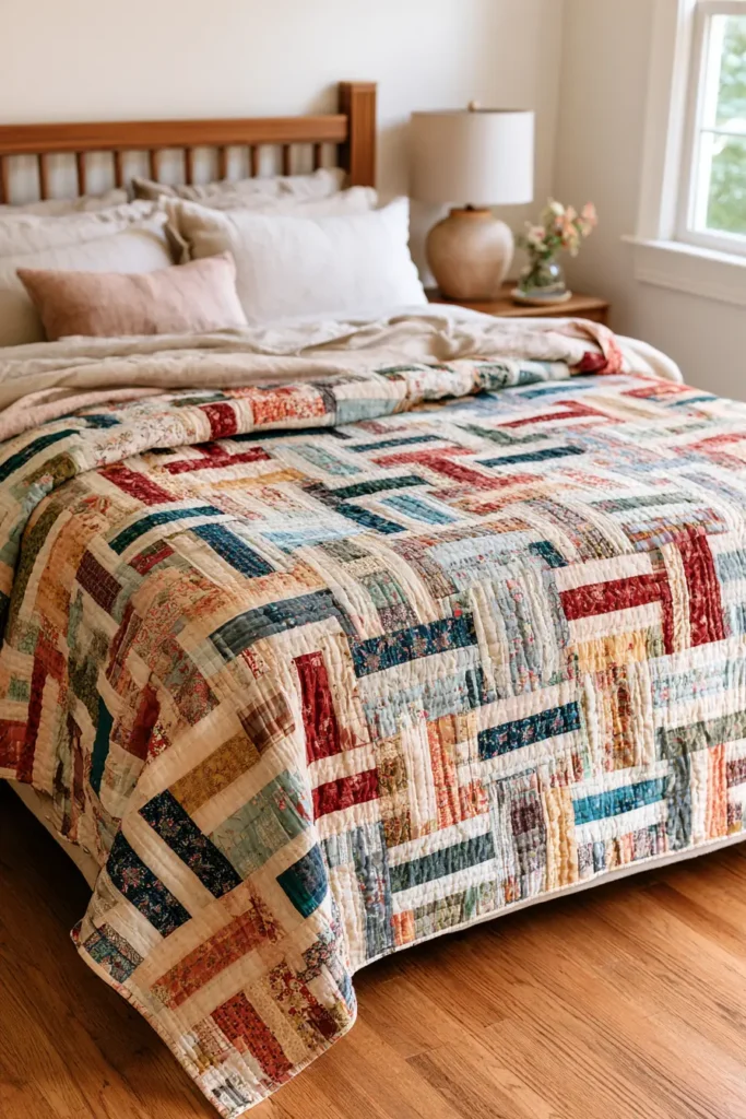 Scrappy Rail Fence Quilt
