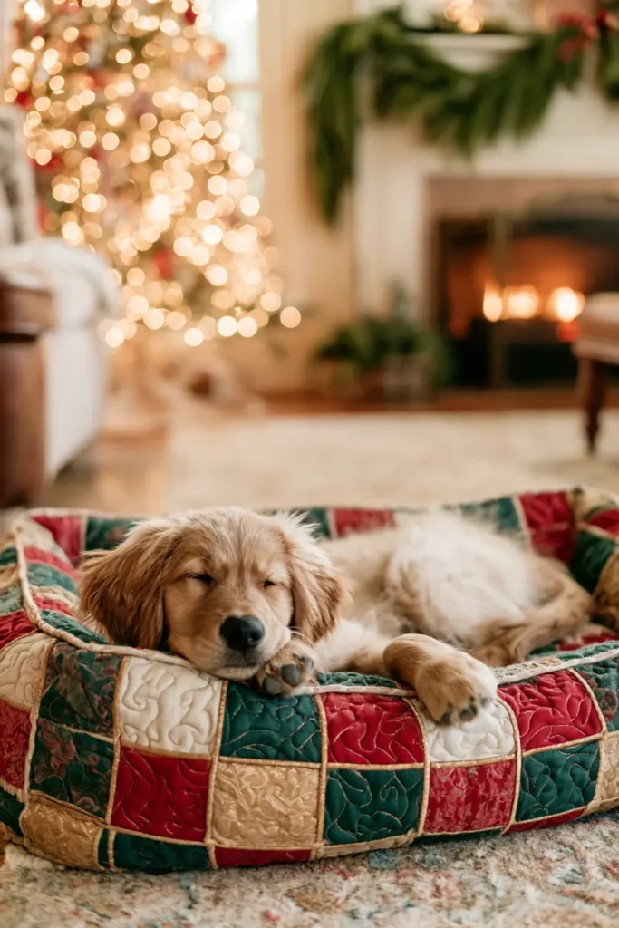 Simple Patchwork Quilted Dog Bed