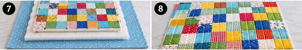Simple Patchwork Quilted Dog Bed