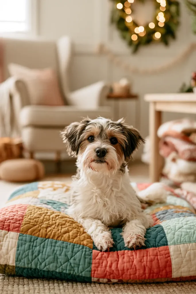 Simple Patchwork Quilted Dog Bed