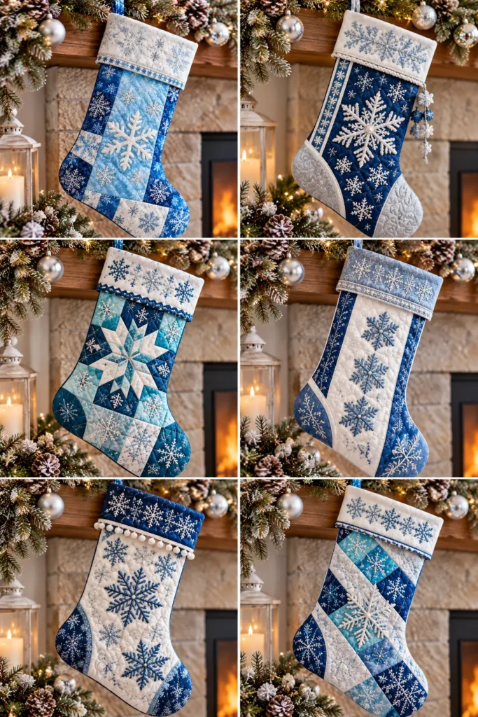 Snowflake Quilted Christmas Stocking