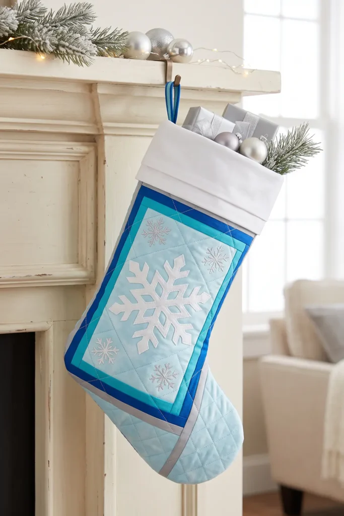 Snowflake Quilted Christmas Stocking