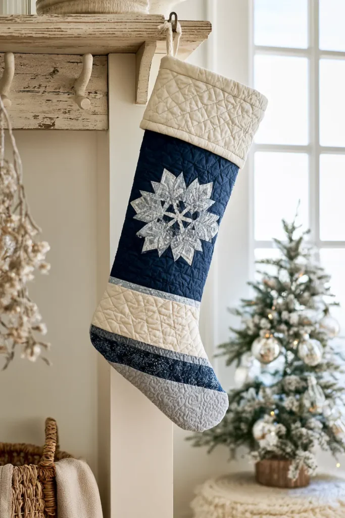 Snowflake Quilted Christmas Stocking