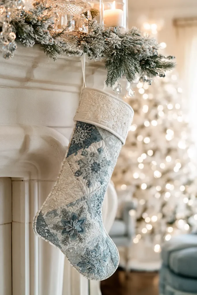 Snowflake Quilted Christmas Stocking