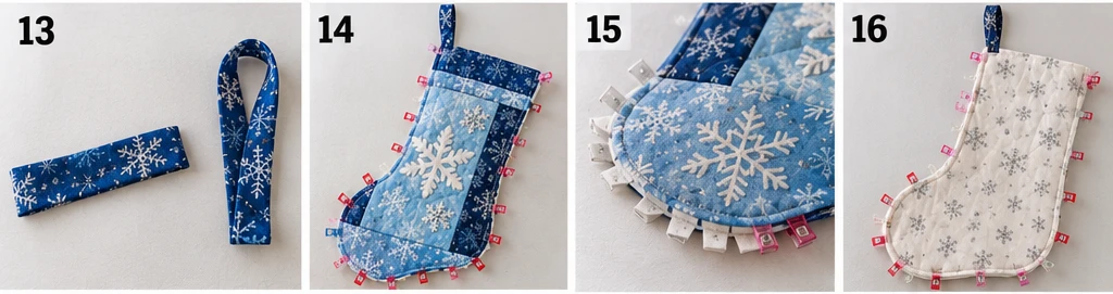 Snowflake Quilted Christmas Stocking