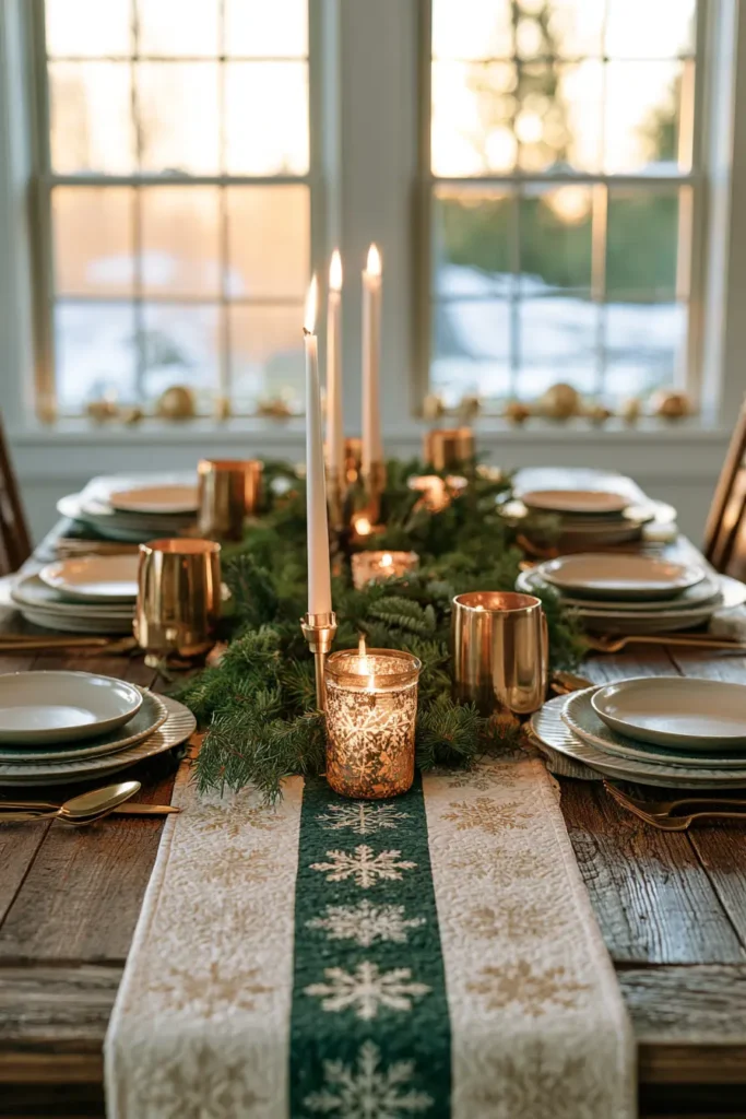 Snowflake Quilted Christmas Table Runner