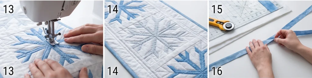 Snowflake Quilted Christmas Table Runner