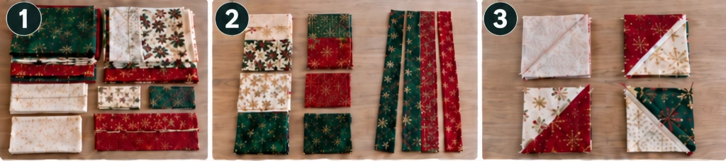 Star Block Quilted Christmas Table Runner