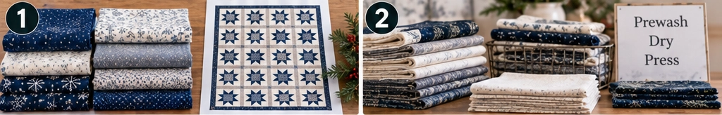 Star Block Quilted Christmas Throw