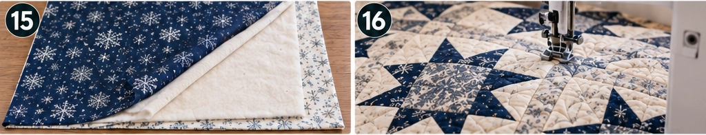 Star Block Quilted Christmas Throw