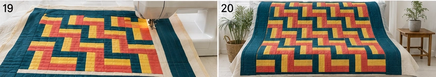 Straight Furrows Rail Fence Quilt