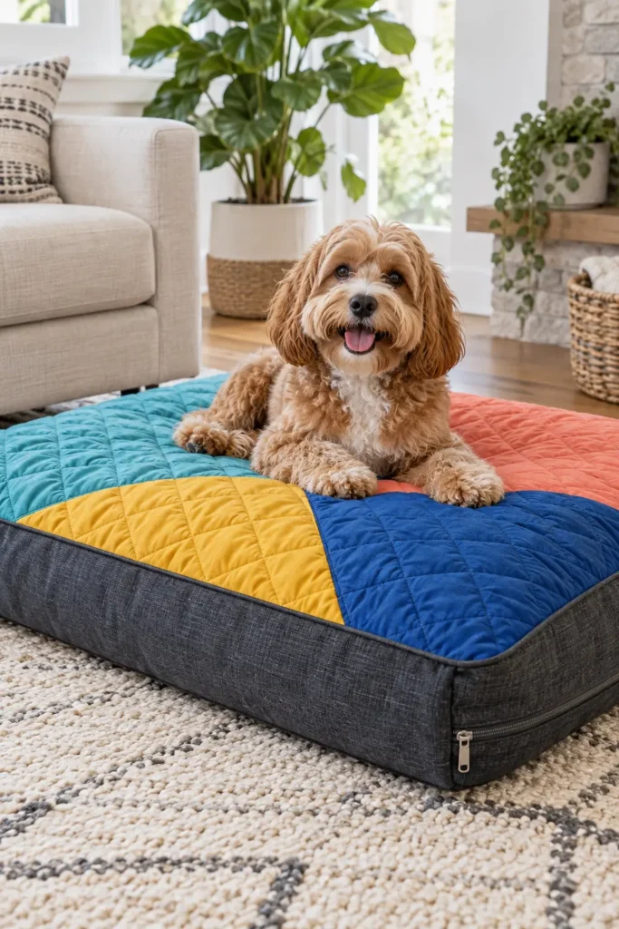 Washable Quilted Dog Bed