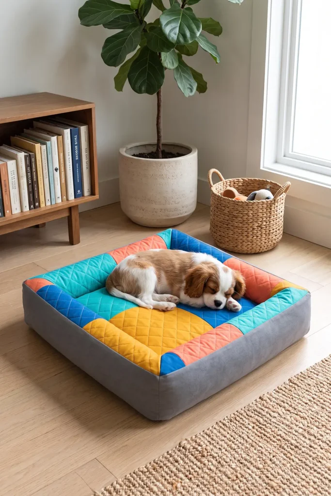 Washable Quilted Dog Bed