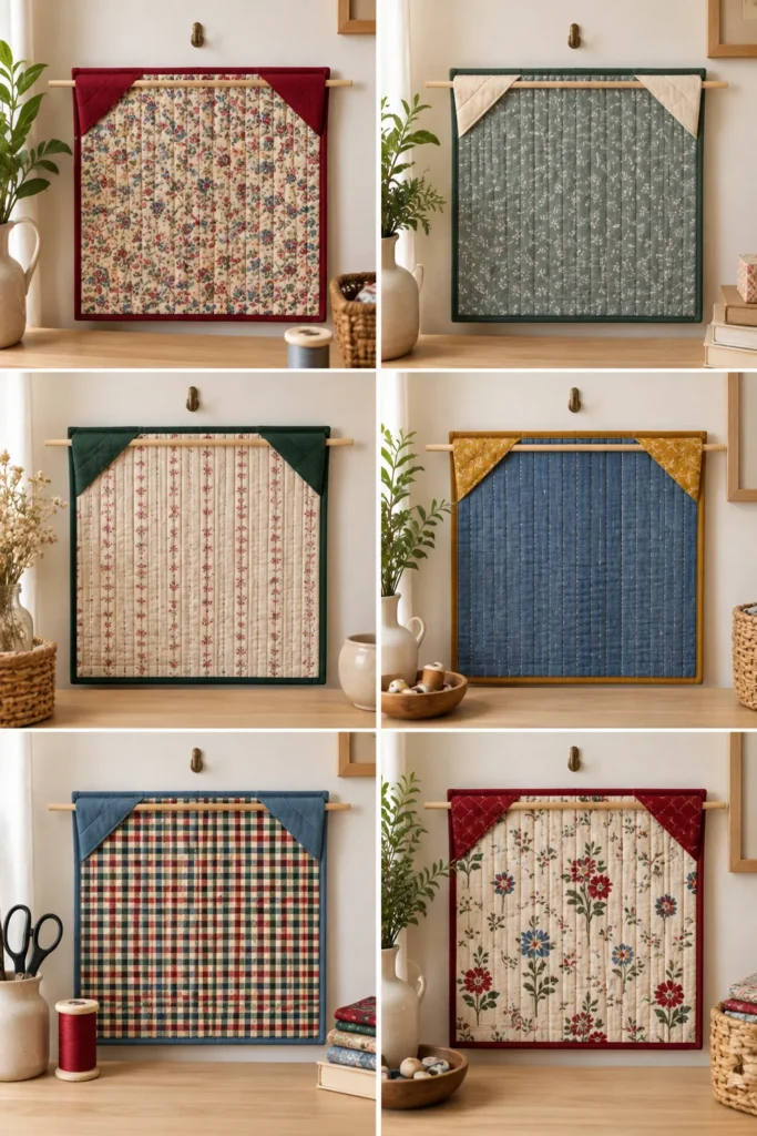 Corner Triangles and a Dowel for Mini Quilts