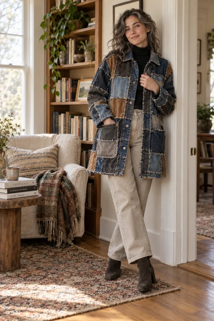 Denim Rag Quilt Chore Coat