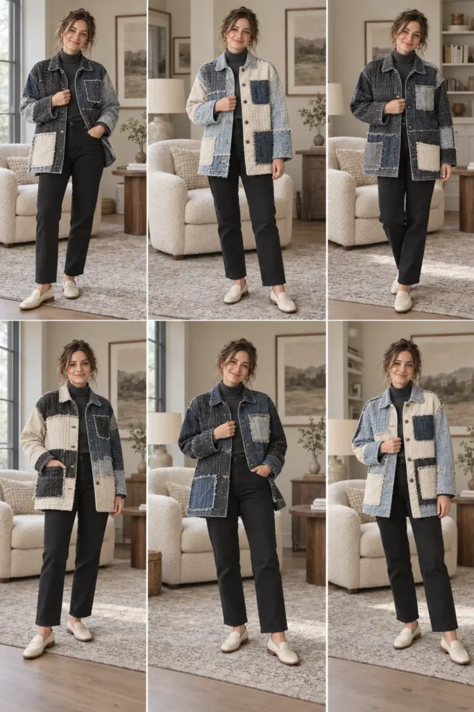 Denim Rag Quilt Chore Coat