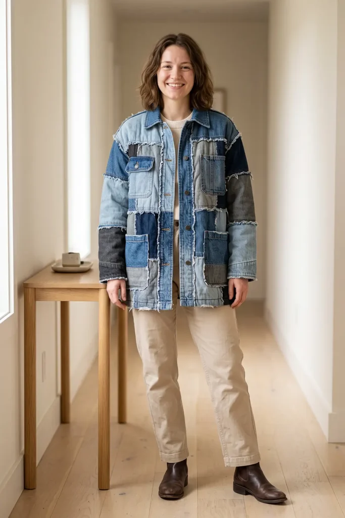 Denim Rag Quilt Chore Coat