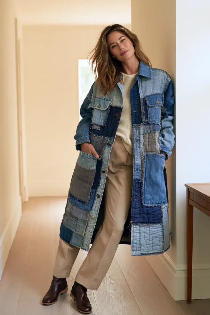 Denim Rag Quilt Chore Coat