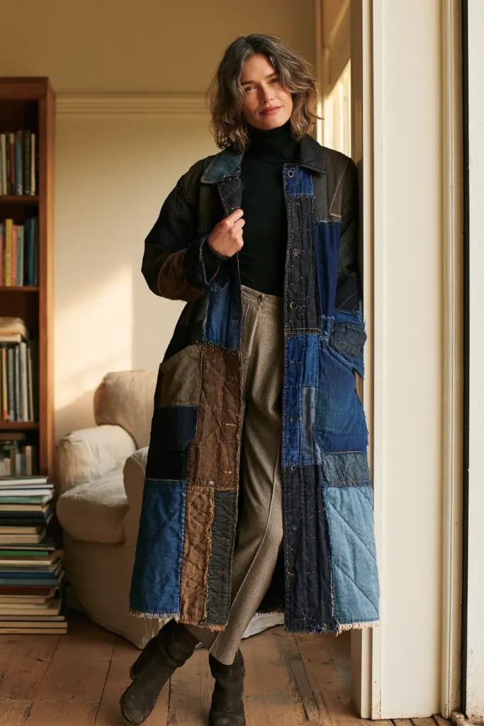 Denim Rag Quilt Chore Coat