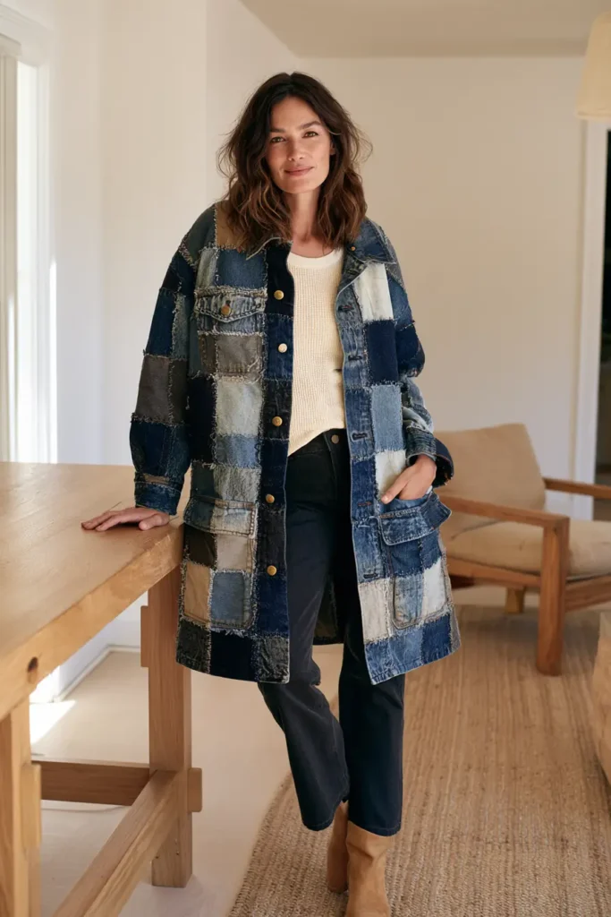 Denim Rag Quilt Chore Coat