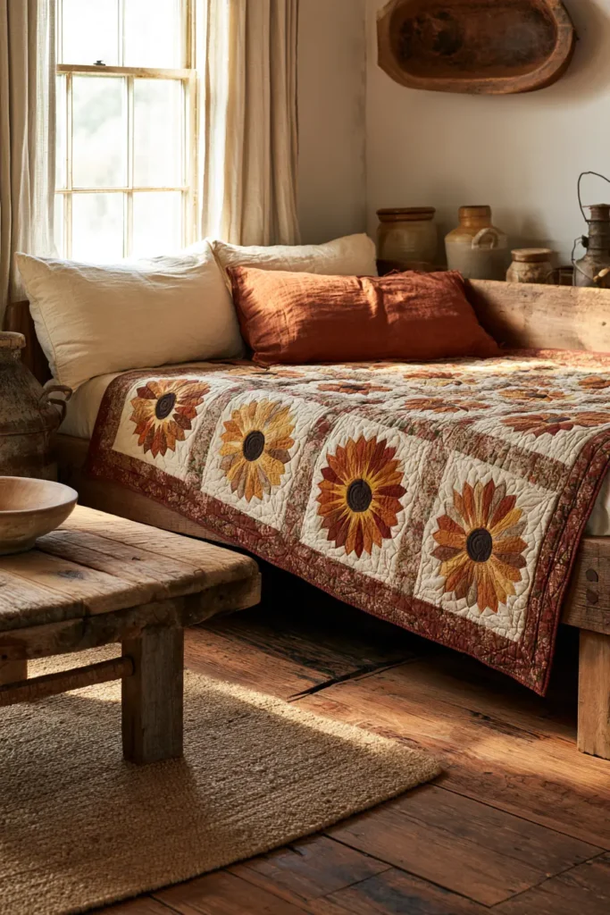 Dresden Plate Daisy and Sunflower Quilt
