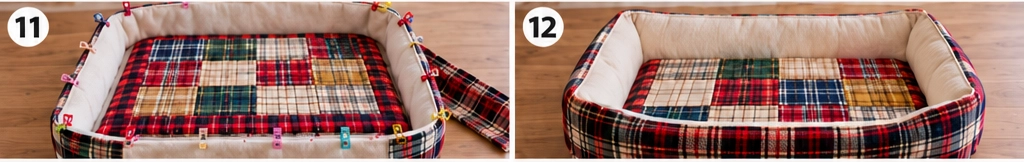 Farmhouse Plaid Quilted Cat Bed