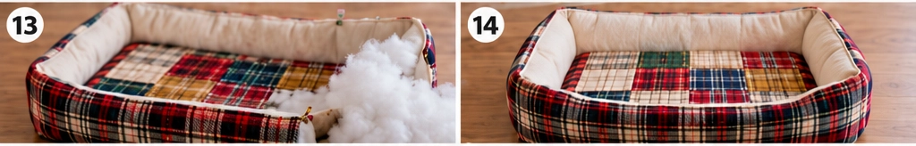 Farmhouse Plaid Quilted Cat Bed
