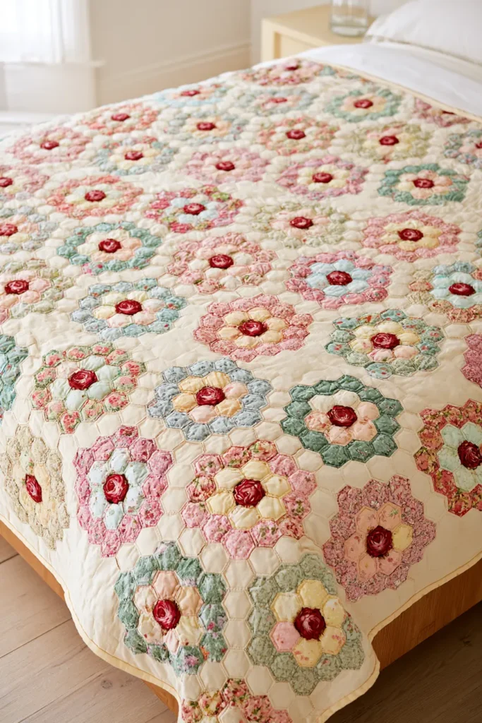 Grandmother’s Flower Garden Quilt
