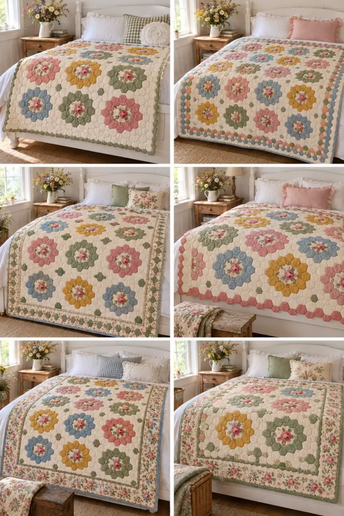 Grandmother’s Flower Garden Quilt