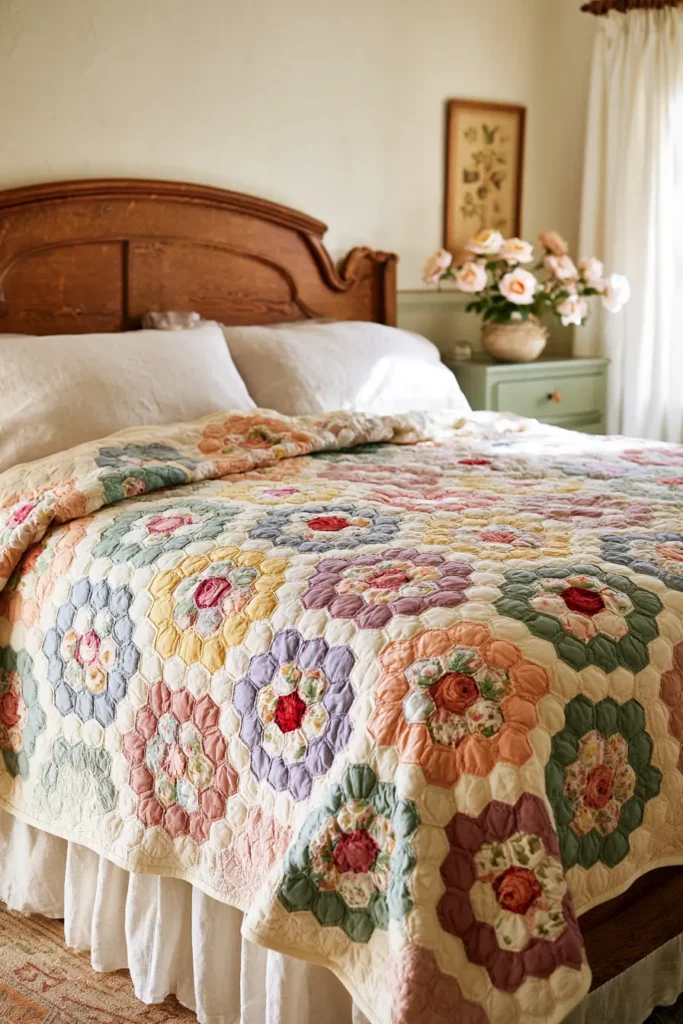 Grandmother’s Flower Garden Quilt