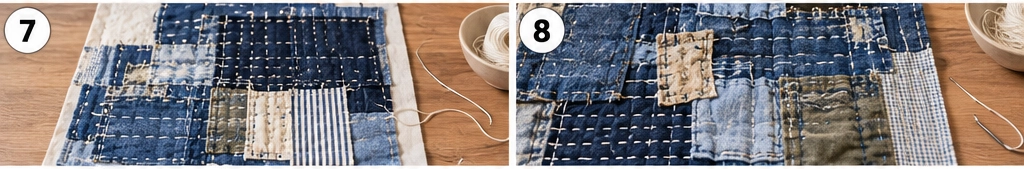 Layered Indigo Boro Quilt