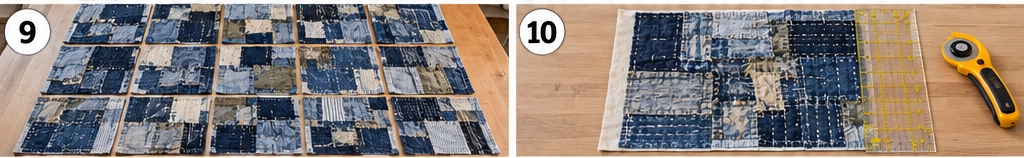 Layered Indigo Boro Quilt