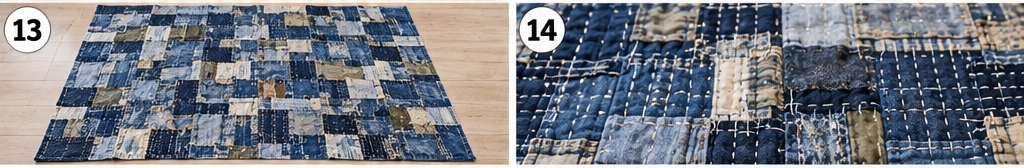 Layered Indigo Boro Quilt