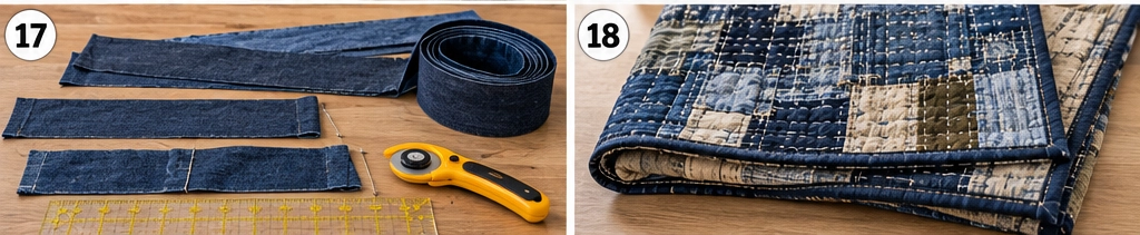 Layered Indigo Boro Quilt