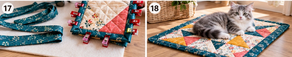 Geometric Quilted Cat Mat