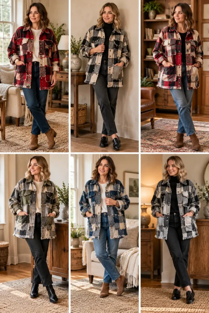 Oversized Buffalo Plaid Flannel Rag Quilt Shacket