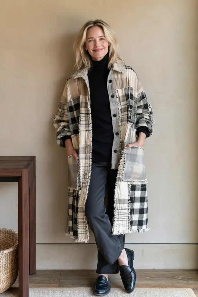 Oversized Buffalo Plaid Flannel Rag Quilt Shacket