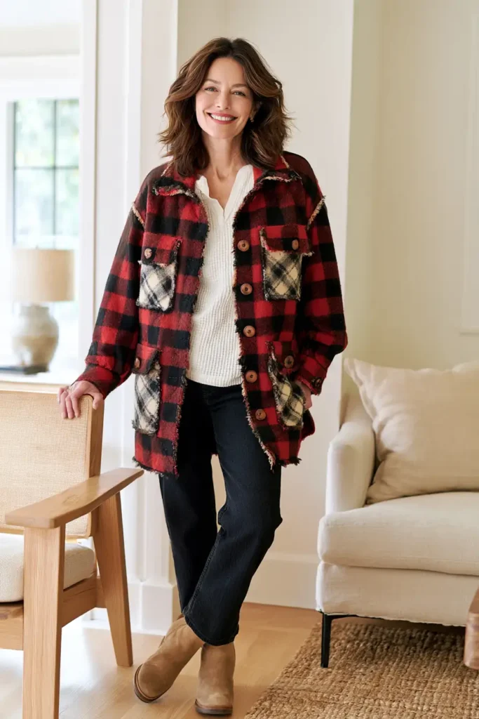 Oversized Buffalo Plaid Flannel Rag Quilt Shacket