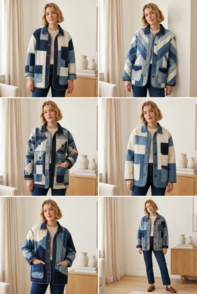 Oversized Denim Quilt Chore Jacket