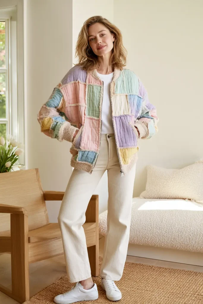 Pastel Patchwork Rag Quilt