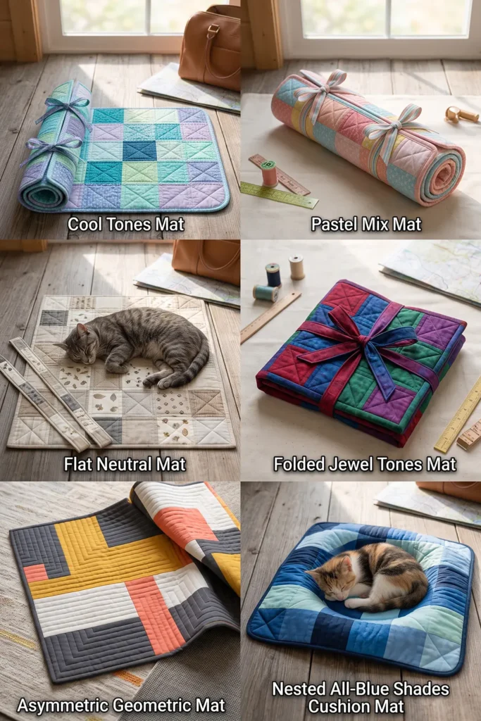 Portable Quilted Cat Travel Mat