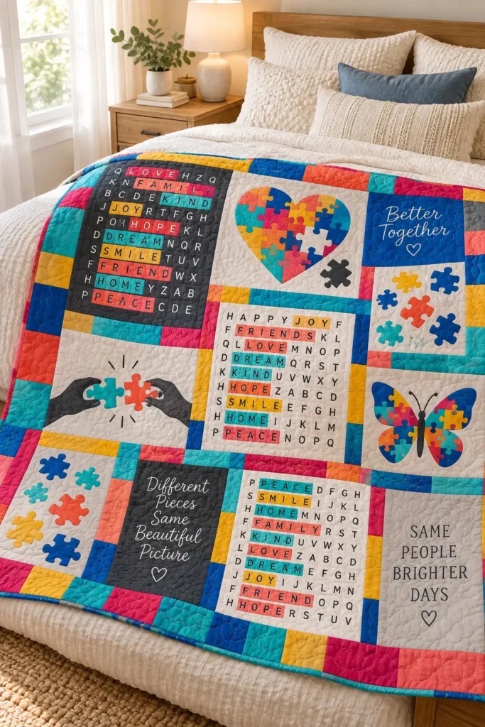 Puzzle-Style T-Shirt Quilt